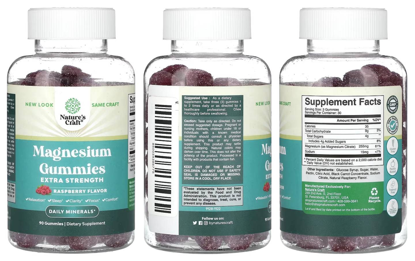 Nature's Craft, Magnesium Gummies packaging