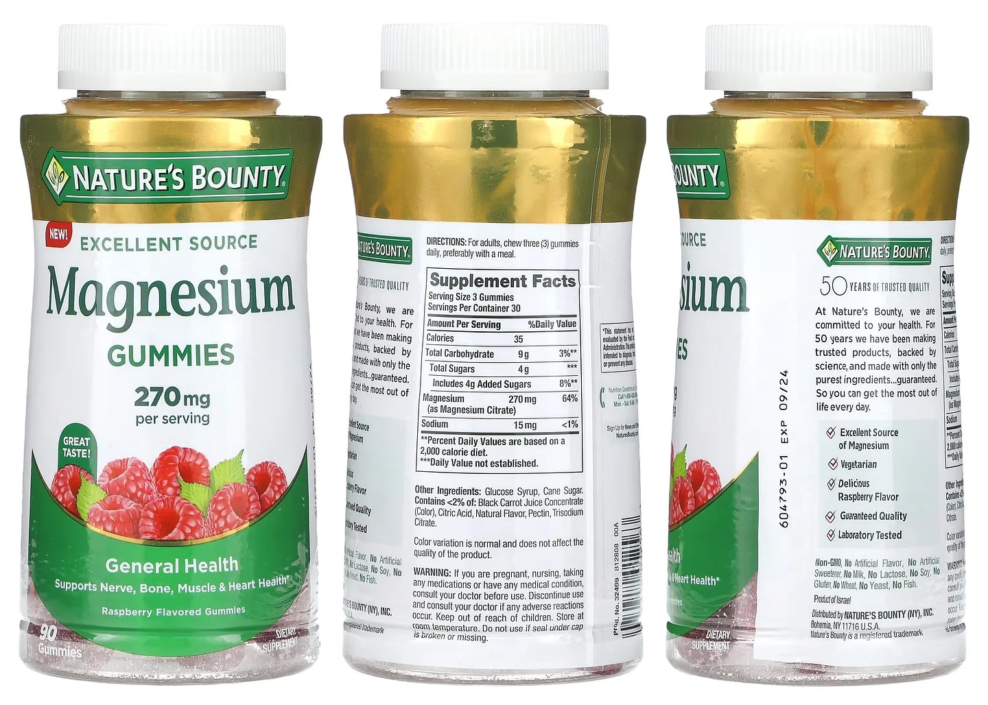 Nature's Bounty, Magnesium Gummies packaging