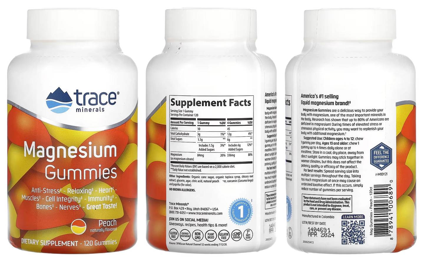 Trace Minerals, Magnesium Gummies packaging