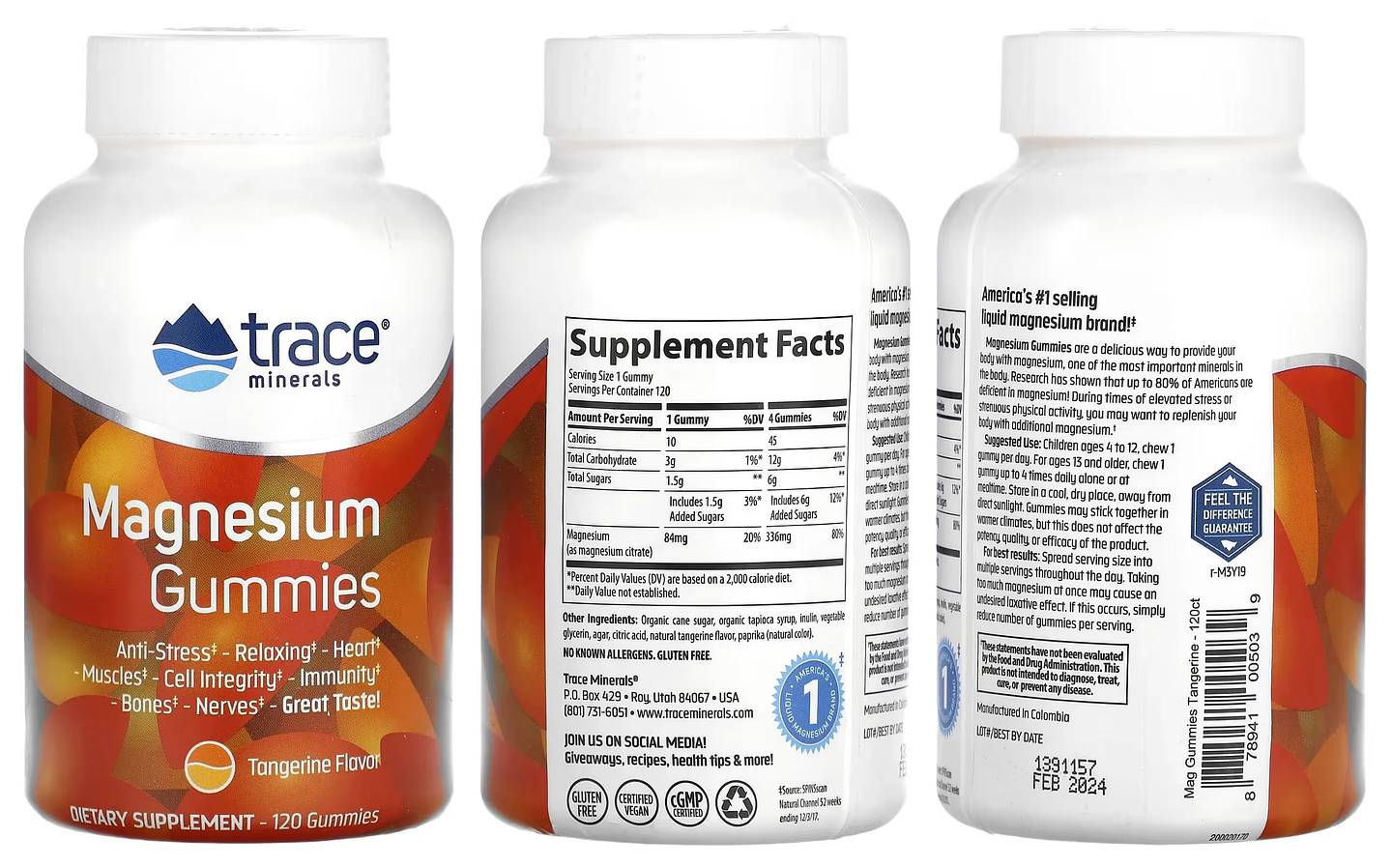 Trace Minerals, Magnesium Gummies packaging