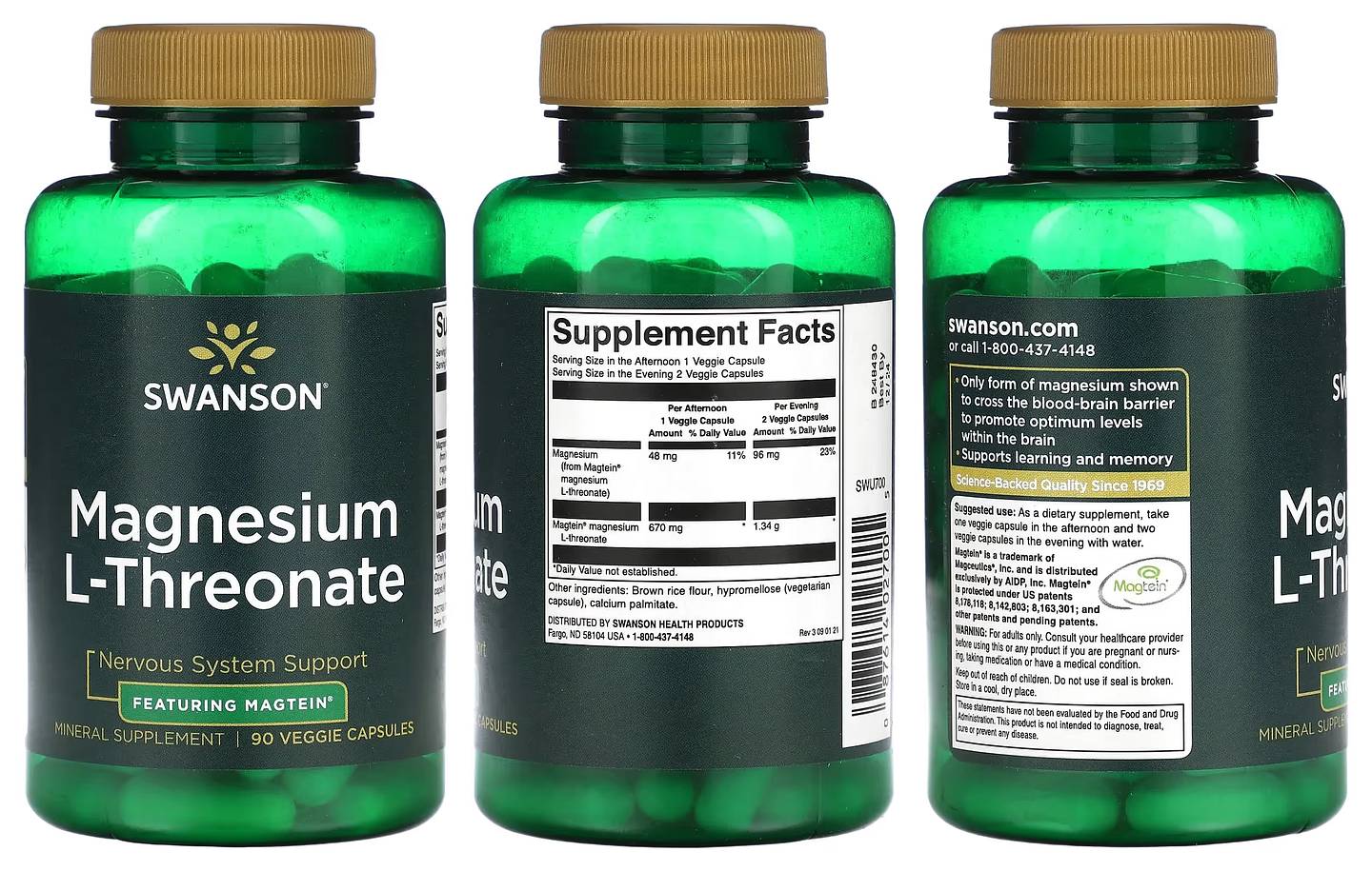 Swanson, Magnesium L-Threonate packaging