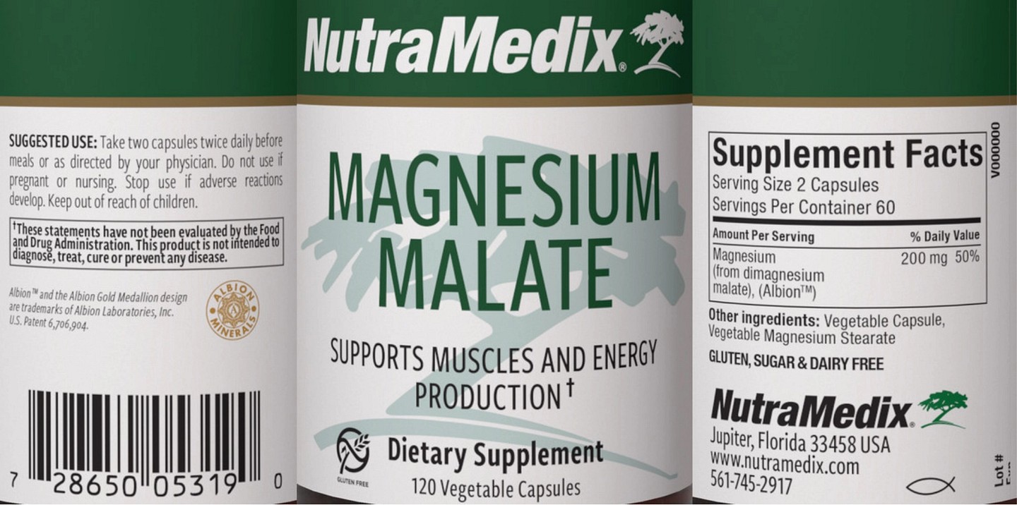 NutraMedix, Magnesium Malate label