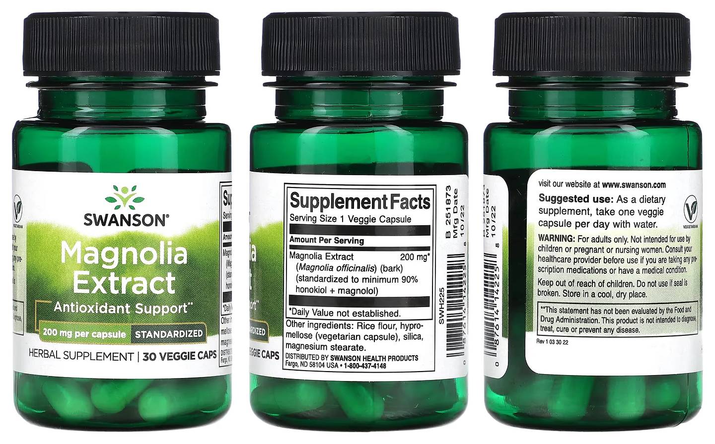 Swanson, Magnolia Extract packaging