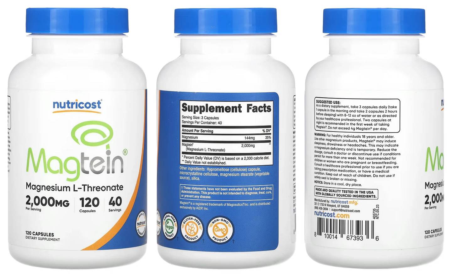 Nutricost, Magtein packaging