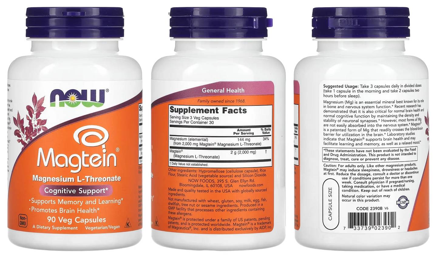 NOW Foods, Magtein packaging