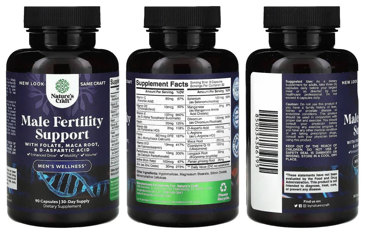 Nature's Craft, Male Fertility Support packaging