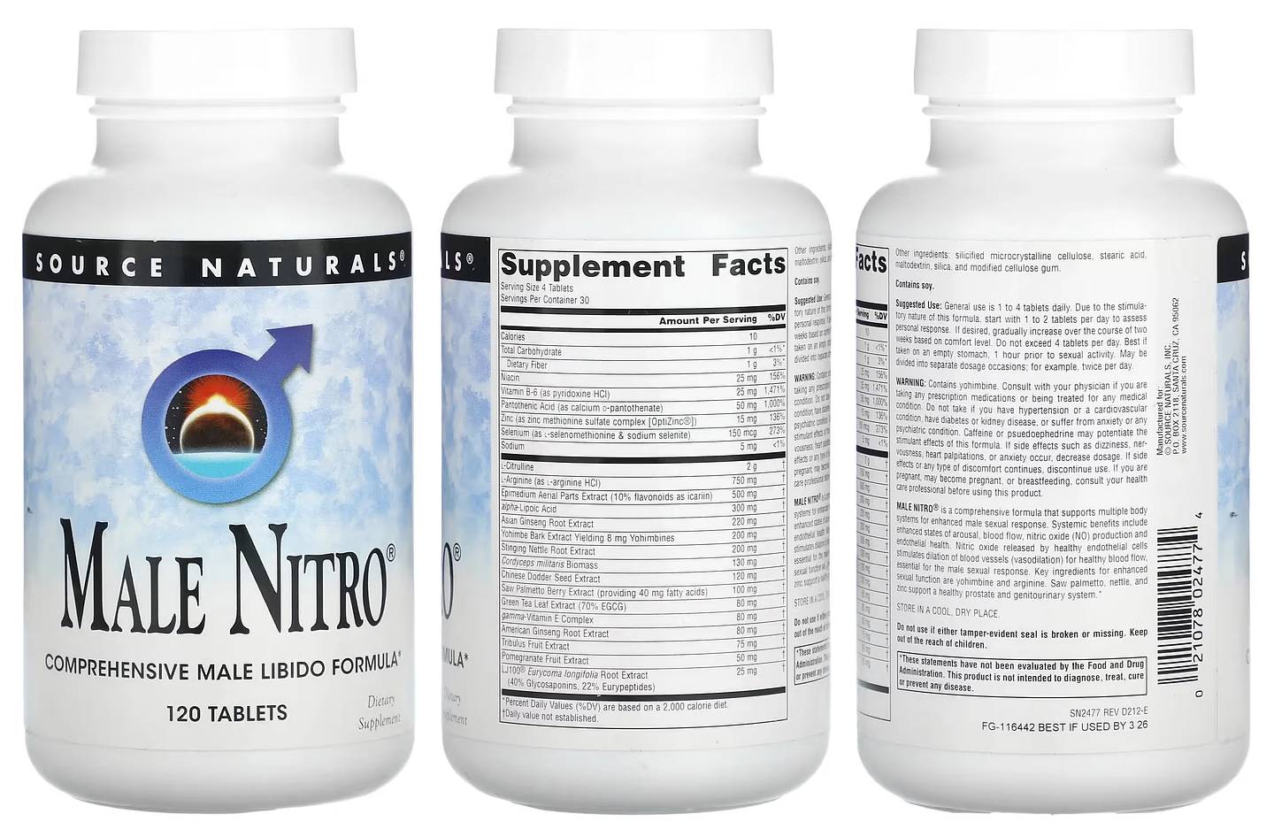 Source Naturals, Male Nitro packaging