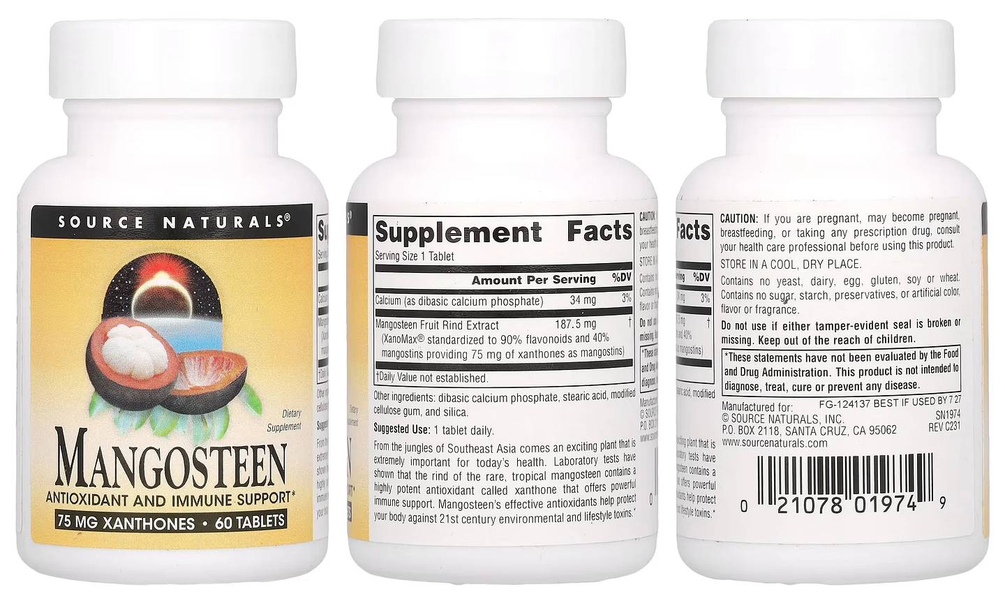 Source Naturals, Mangosteen packaging