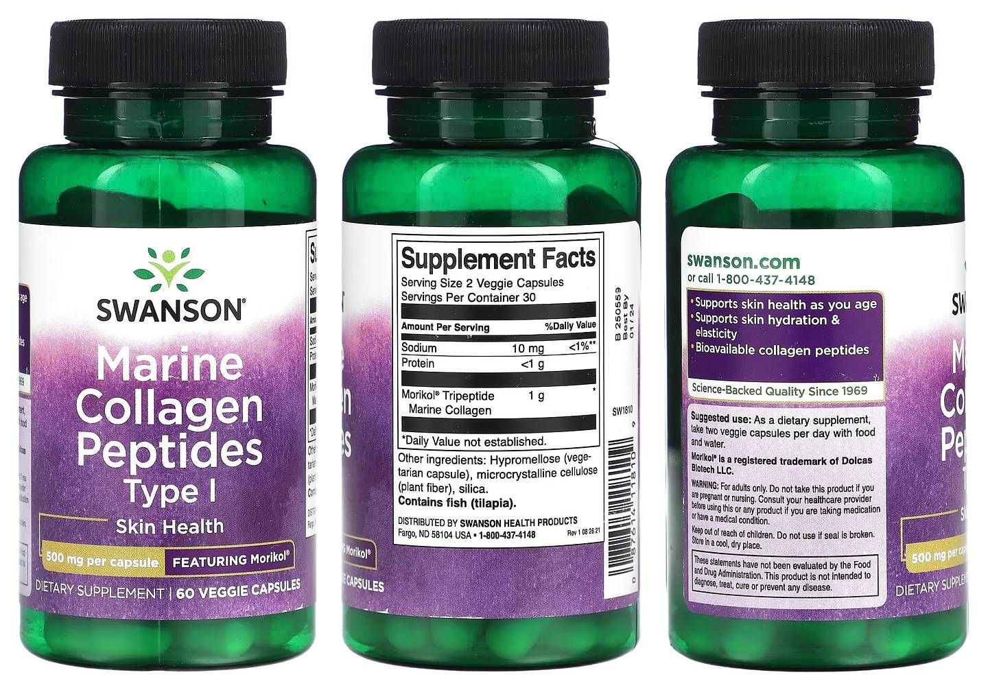 Swanson, Marine Collagen Peptides Type 1 packaging