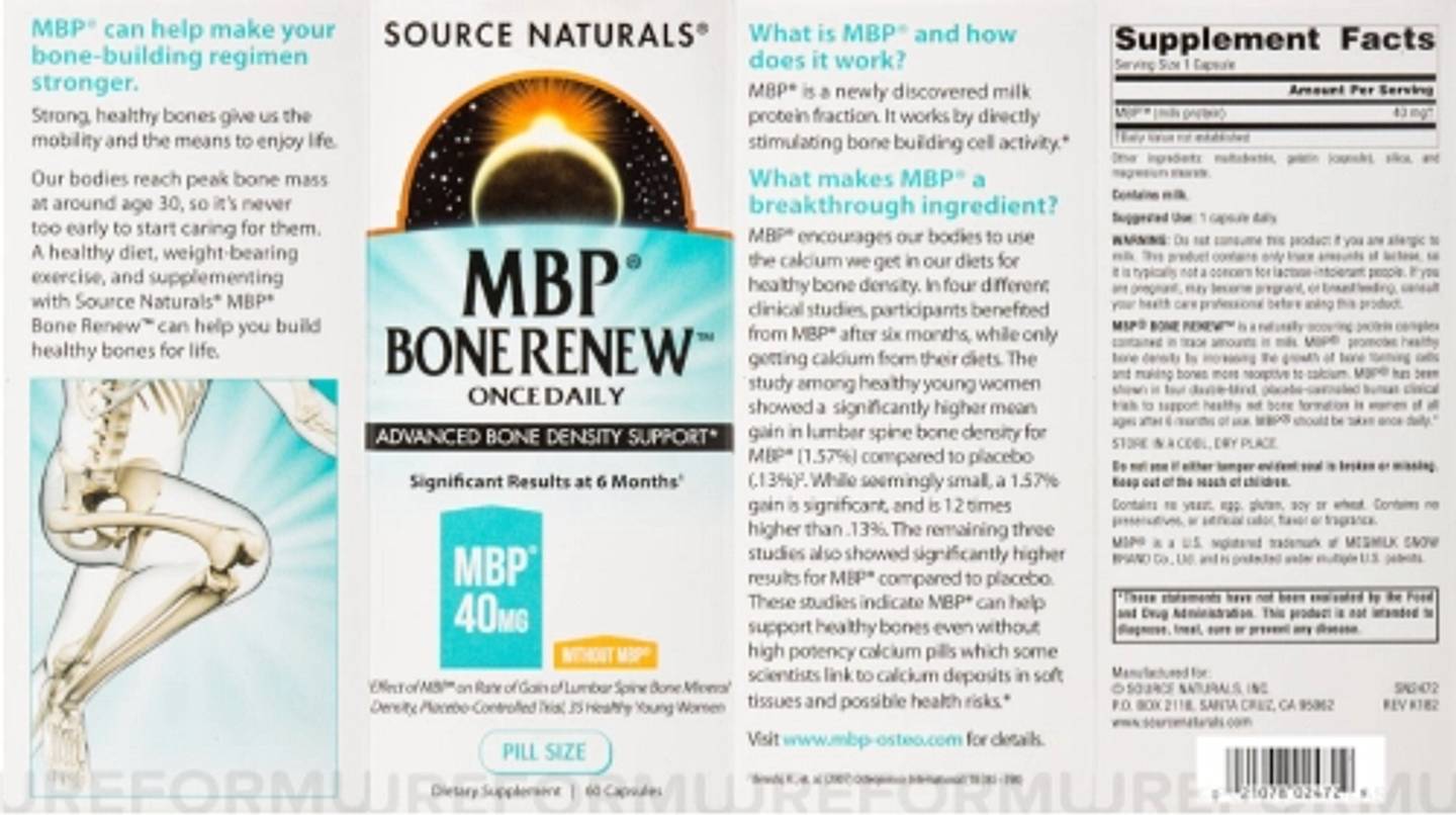 Source Naturals, MBP Bone Renew label