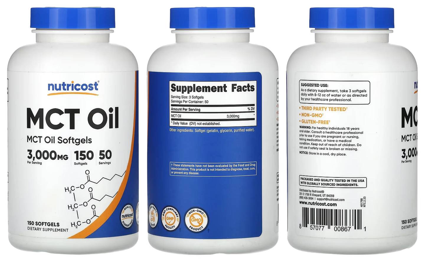 Nutricost, MCT Oil packaging