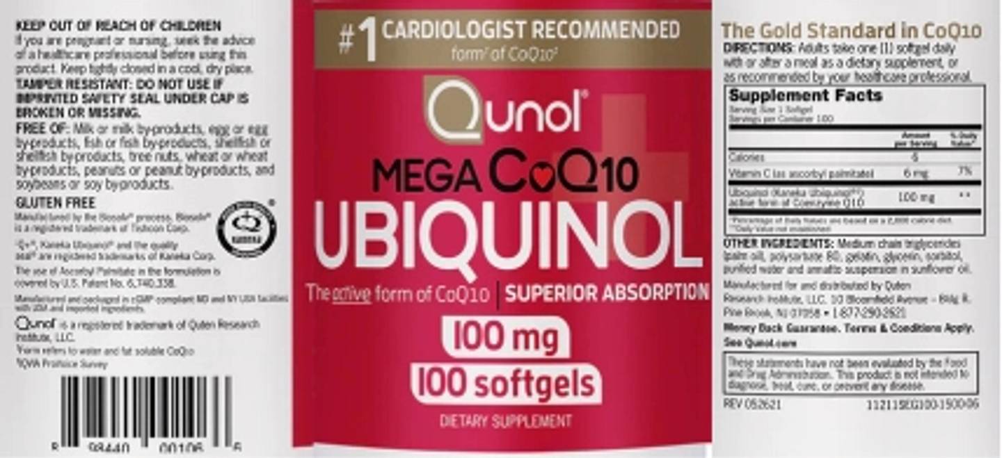 Qunol, Mega CoQ10 label