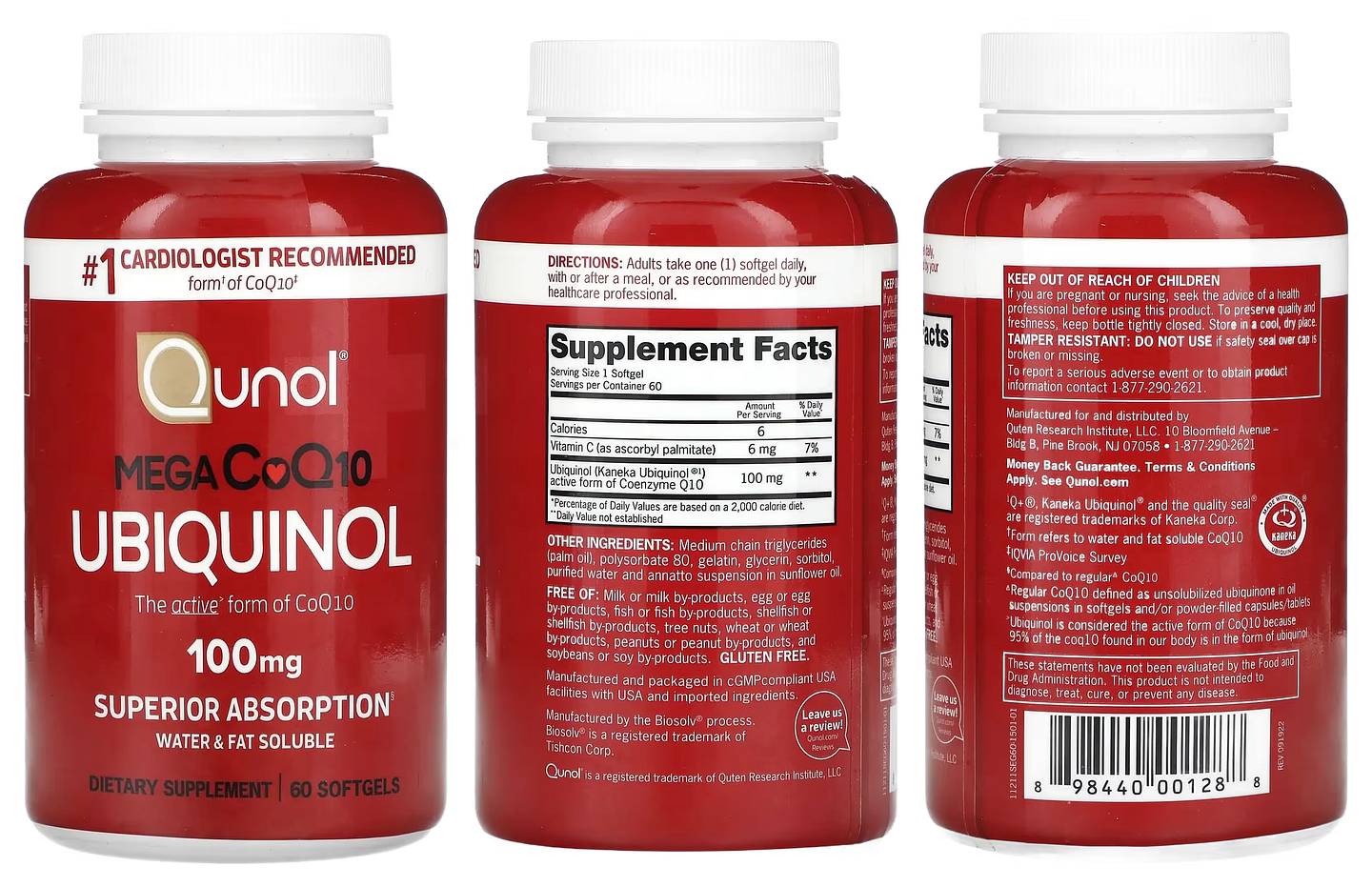 Qunol, Mega CoQ10 Ubiquinol packaging