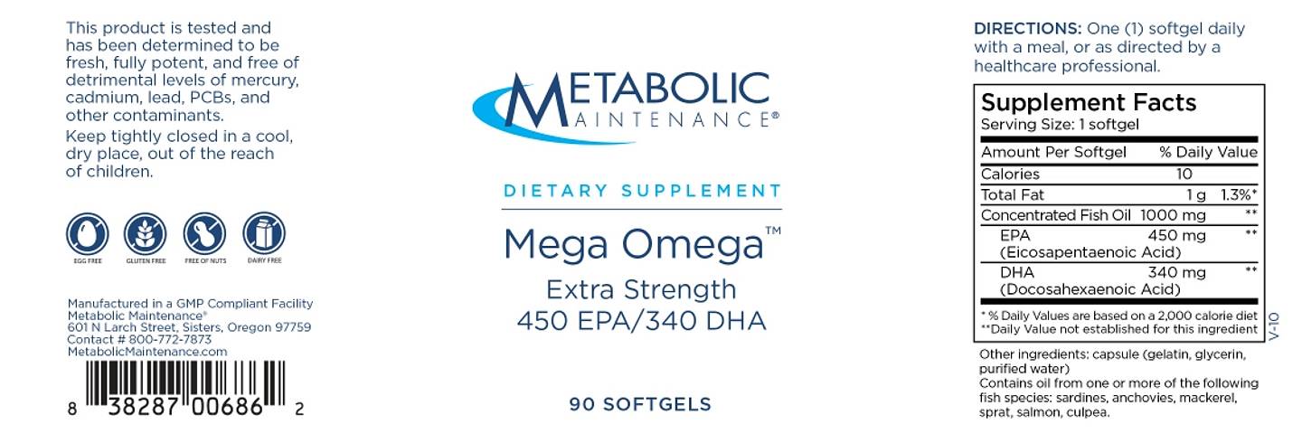 Metabolic Maintenance, Mega Omega label