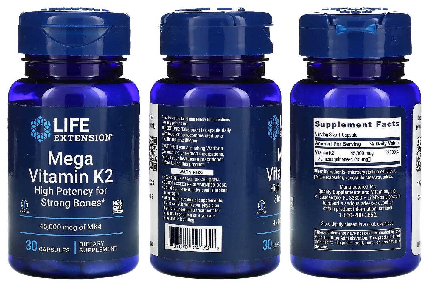 Life Extension, Mega Vitamin K2 packaging