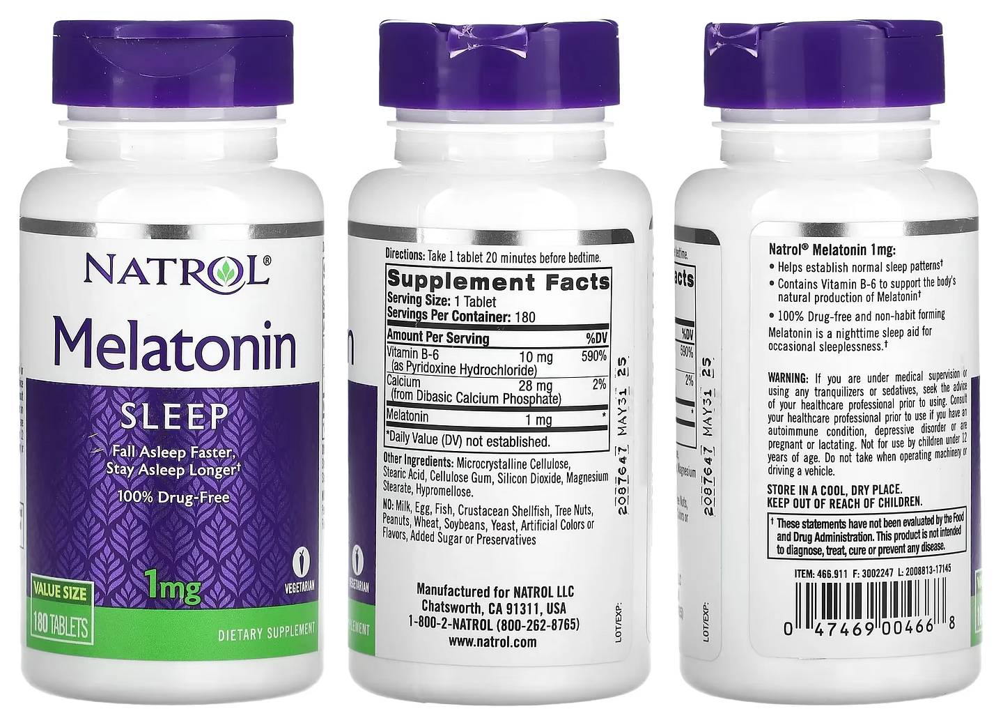 Natrol, Melatonin packaging