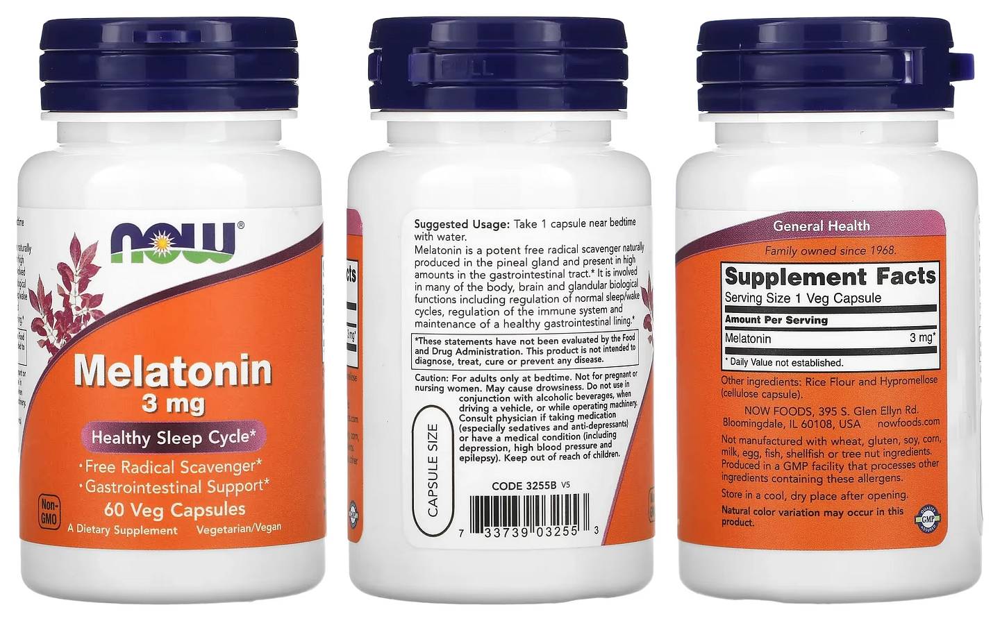 NOW Foods, Melatonin packaging