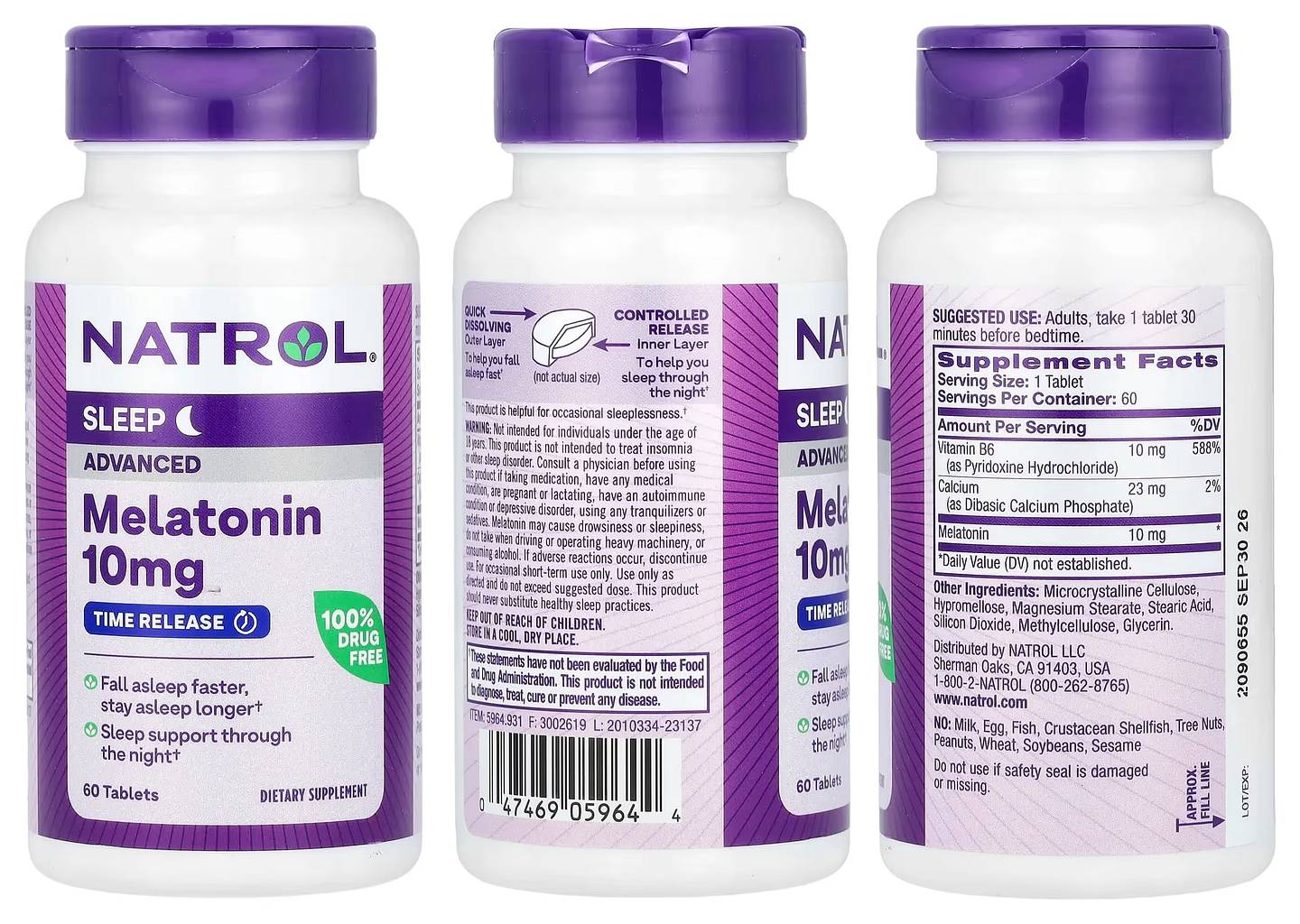 Natrol, Melatonin packaging