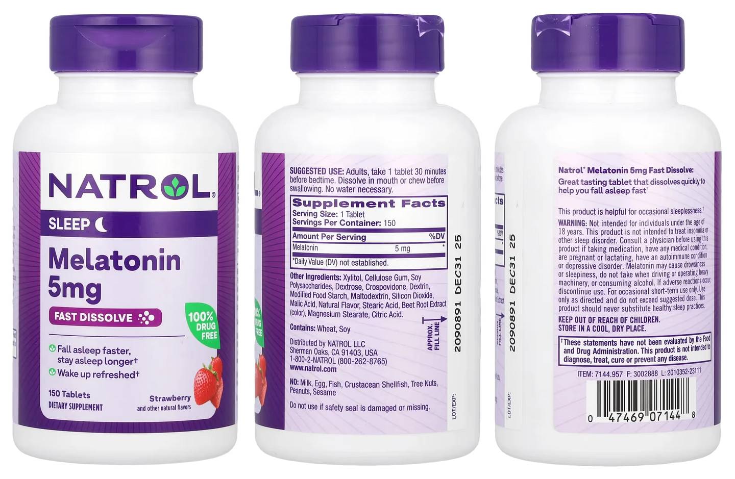 Natrol, Melatonin packaging