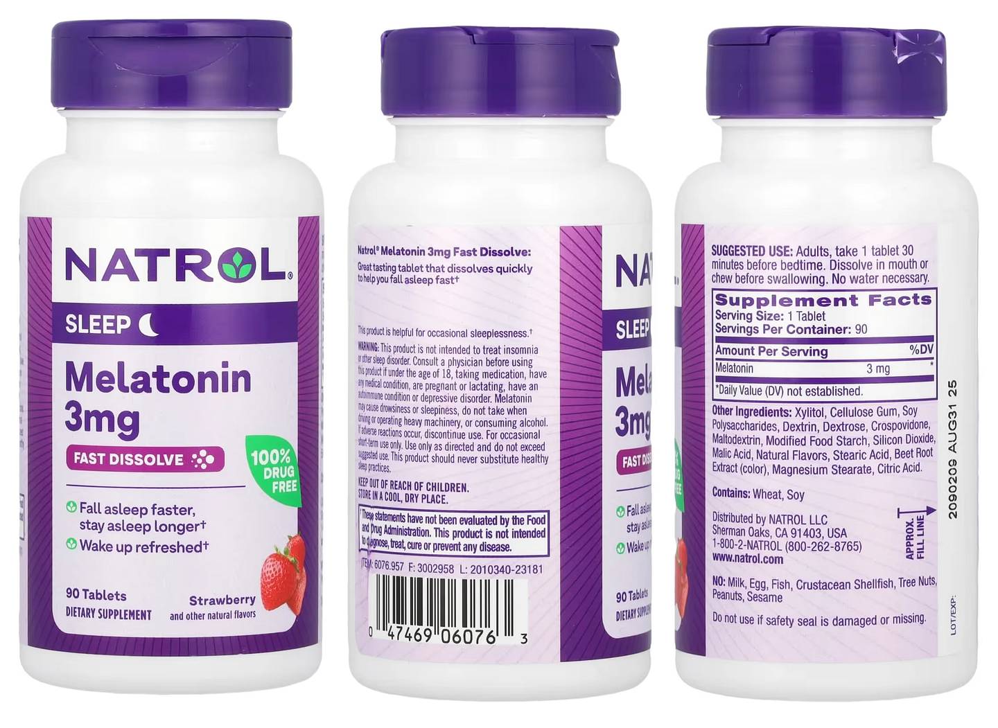 Natrol, Melatonin packaging