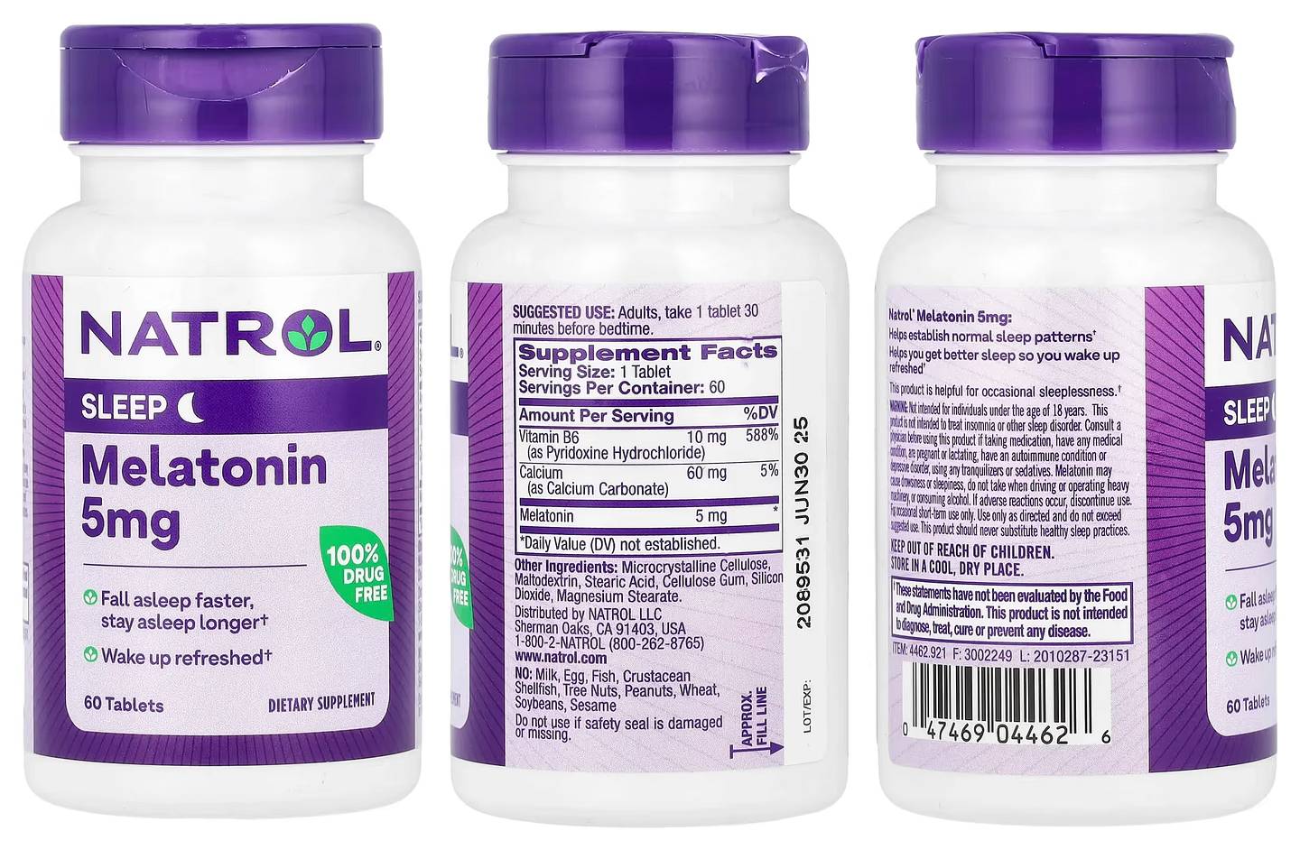 Natrol, Melatonin packaging