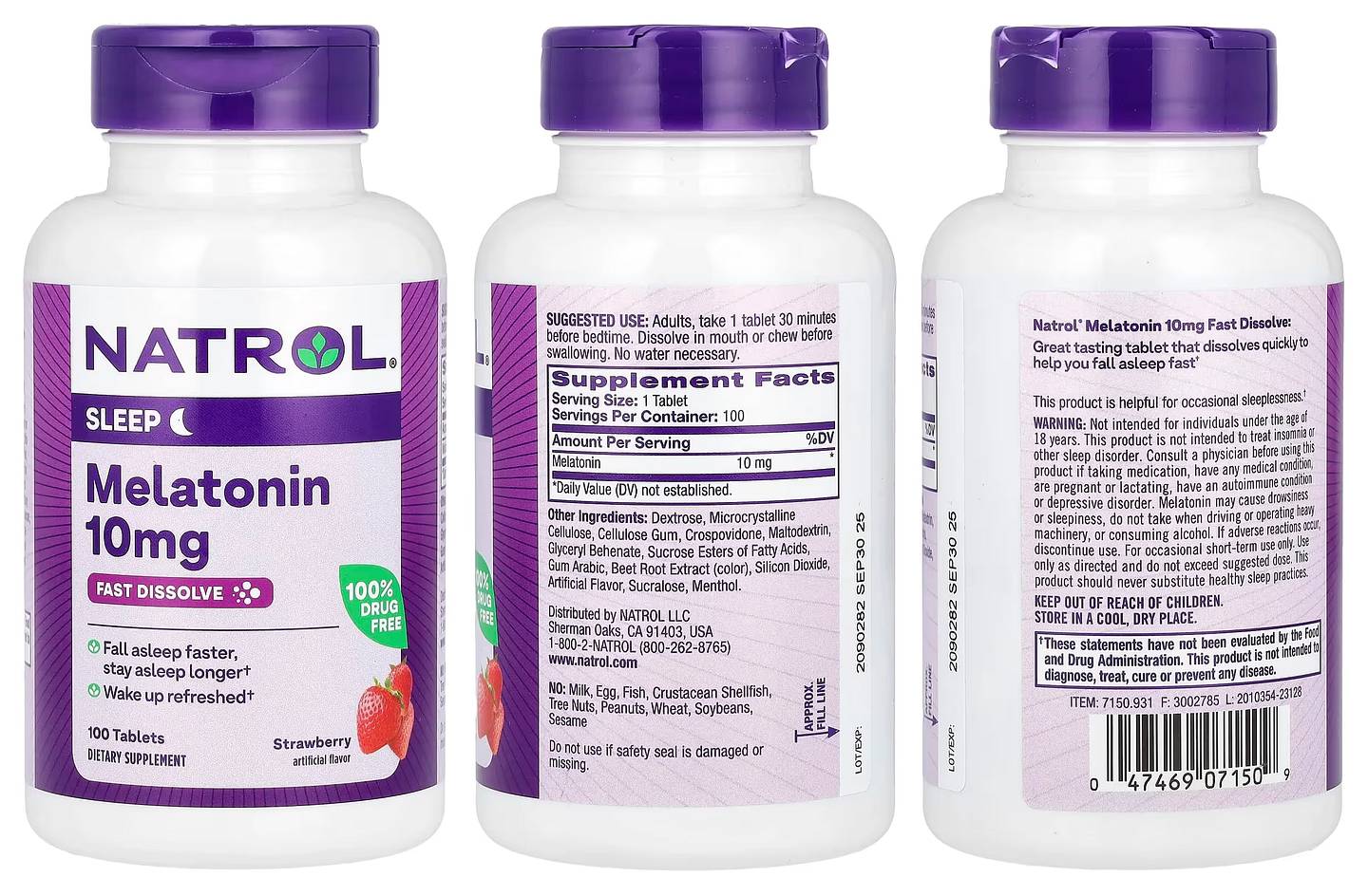 Natrol, Melatonin packaging