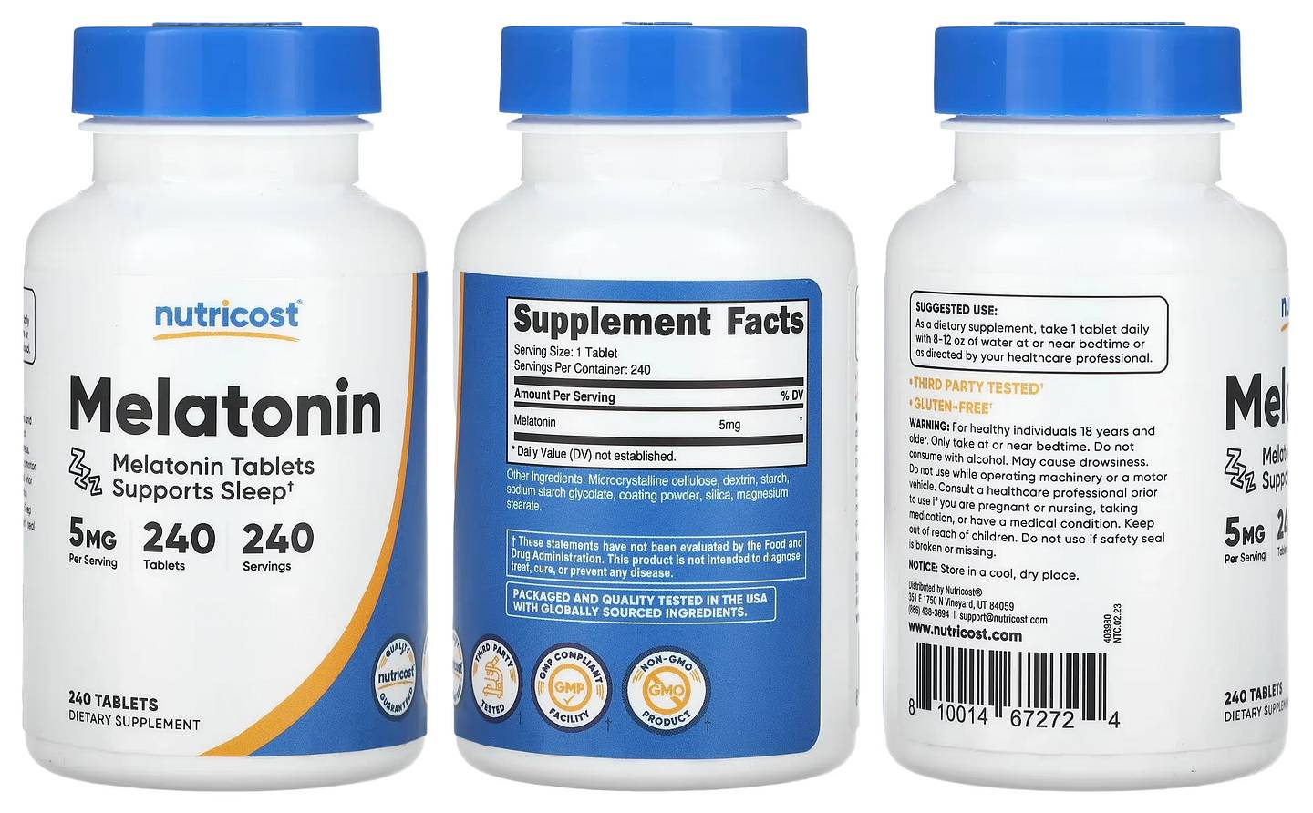 Nutricost, Melatonin packaging