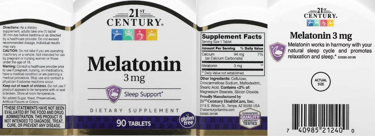 21st Century, Melatonin label