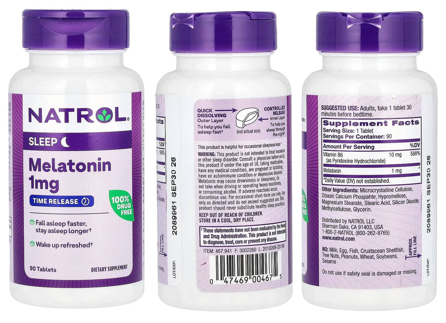 Natrol, Melatonin packaging