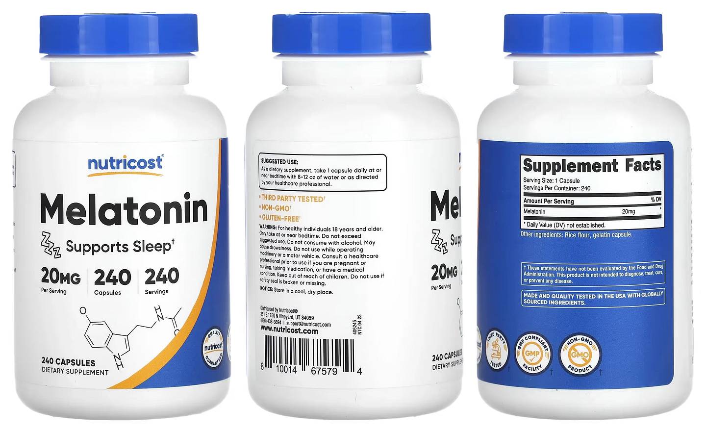 Nutricost, Melatonin packaging