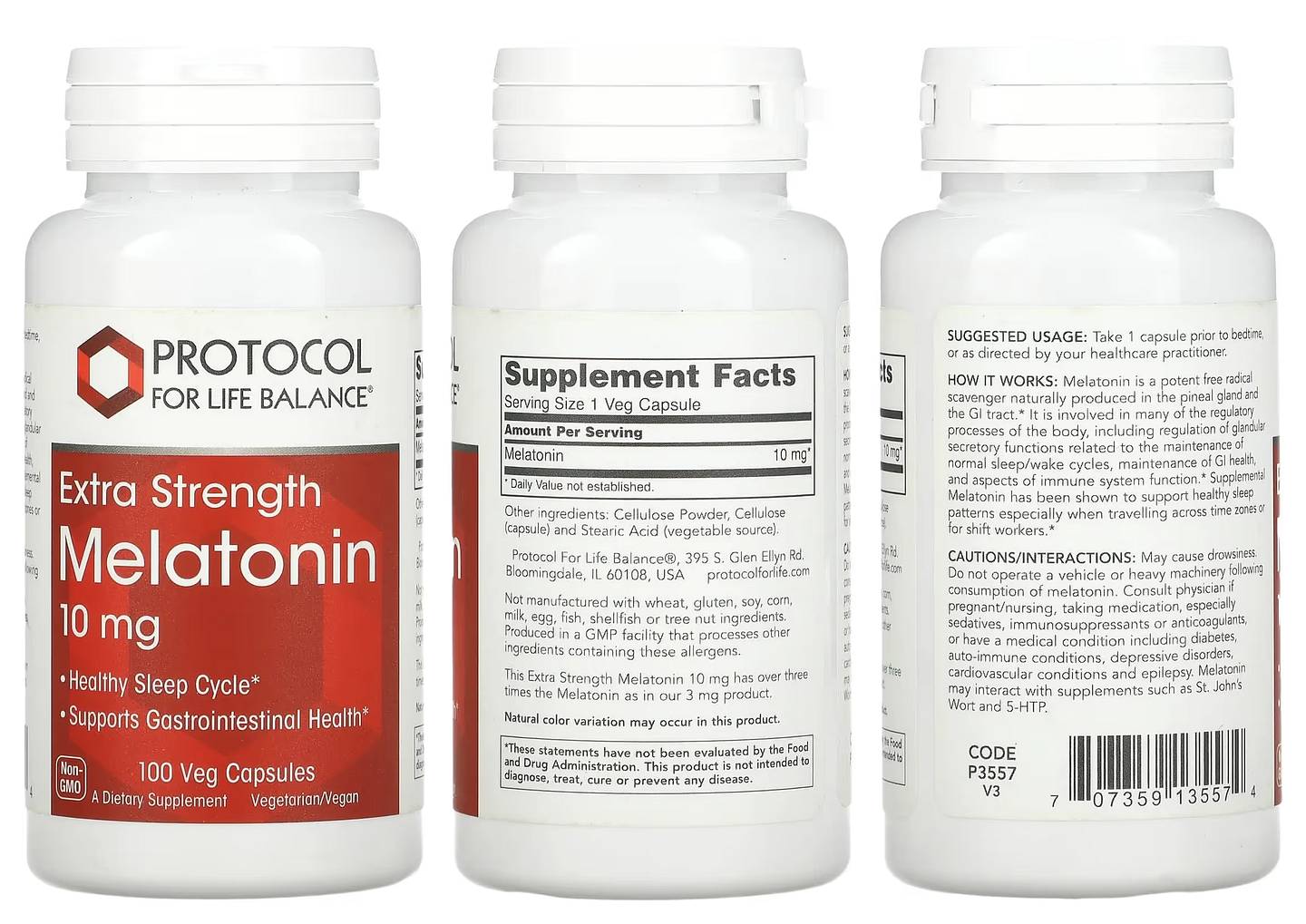 Protocol for Life Balance, Melatonin packaging