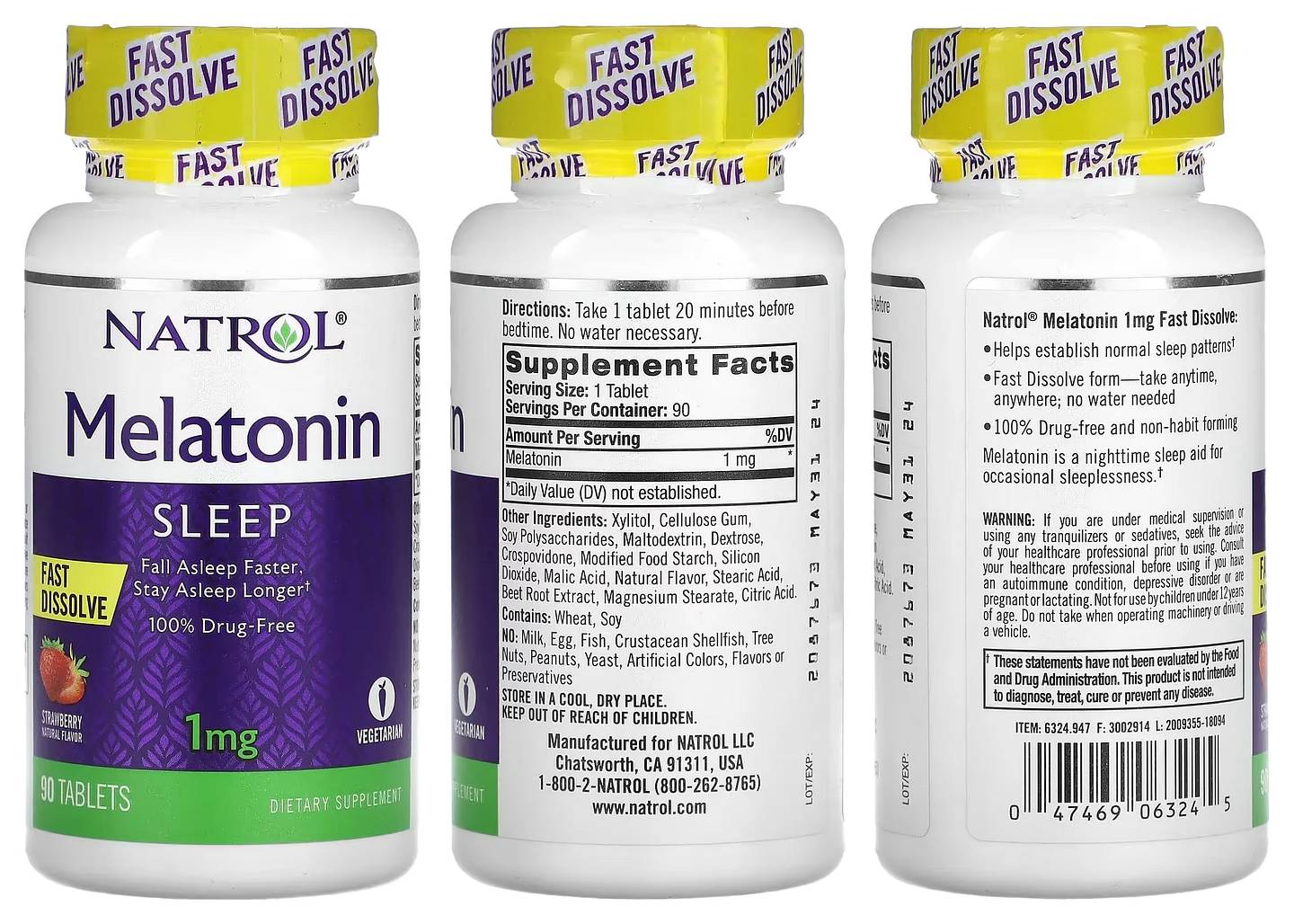 Natrol, Melatonin packaging