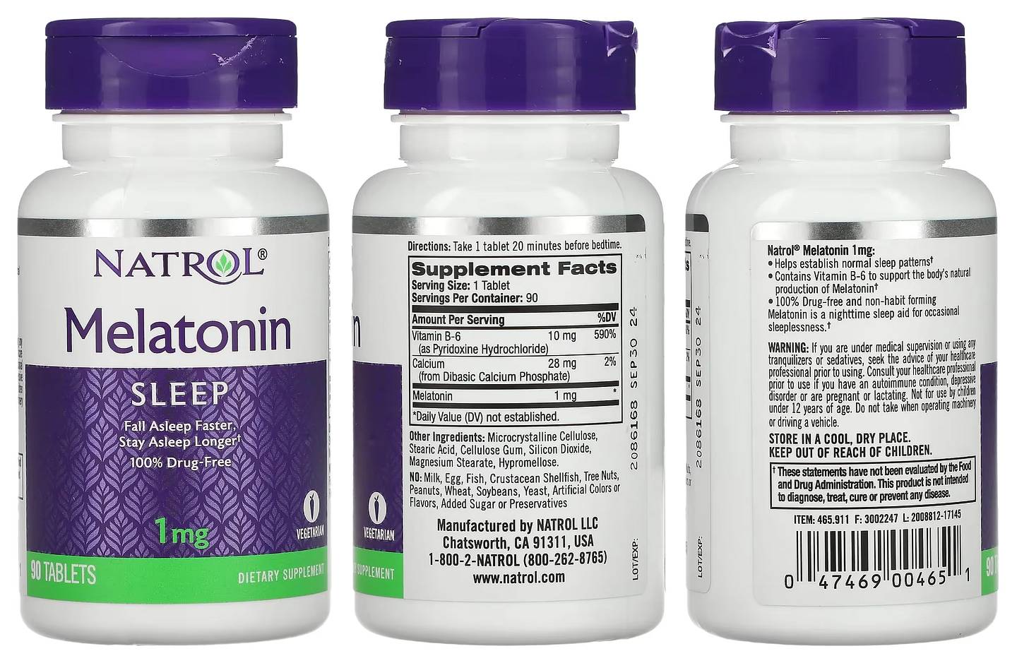 Natrol, Melatonin packaging