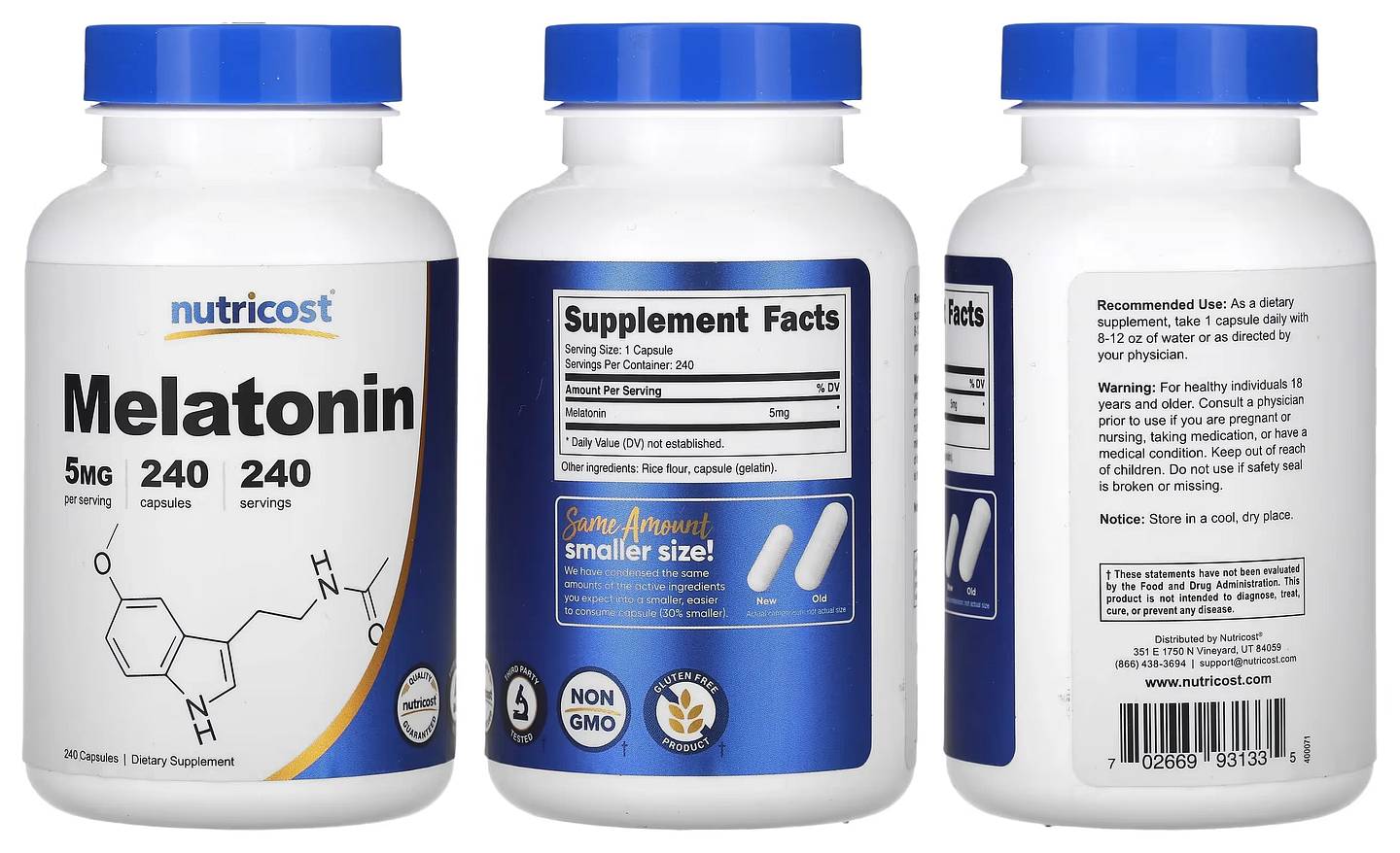 Nutricost, Melatonin packaging