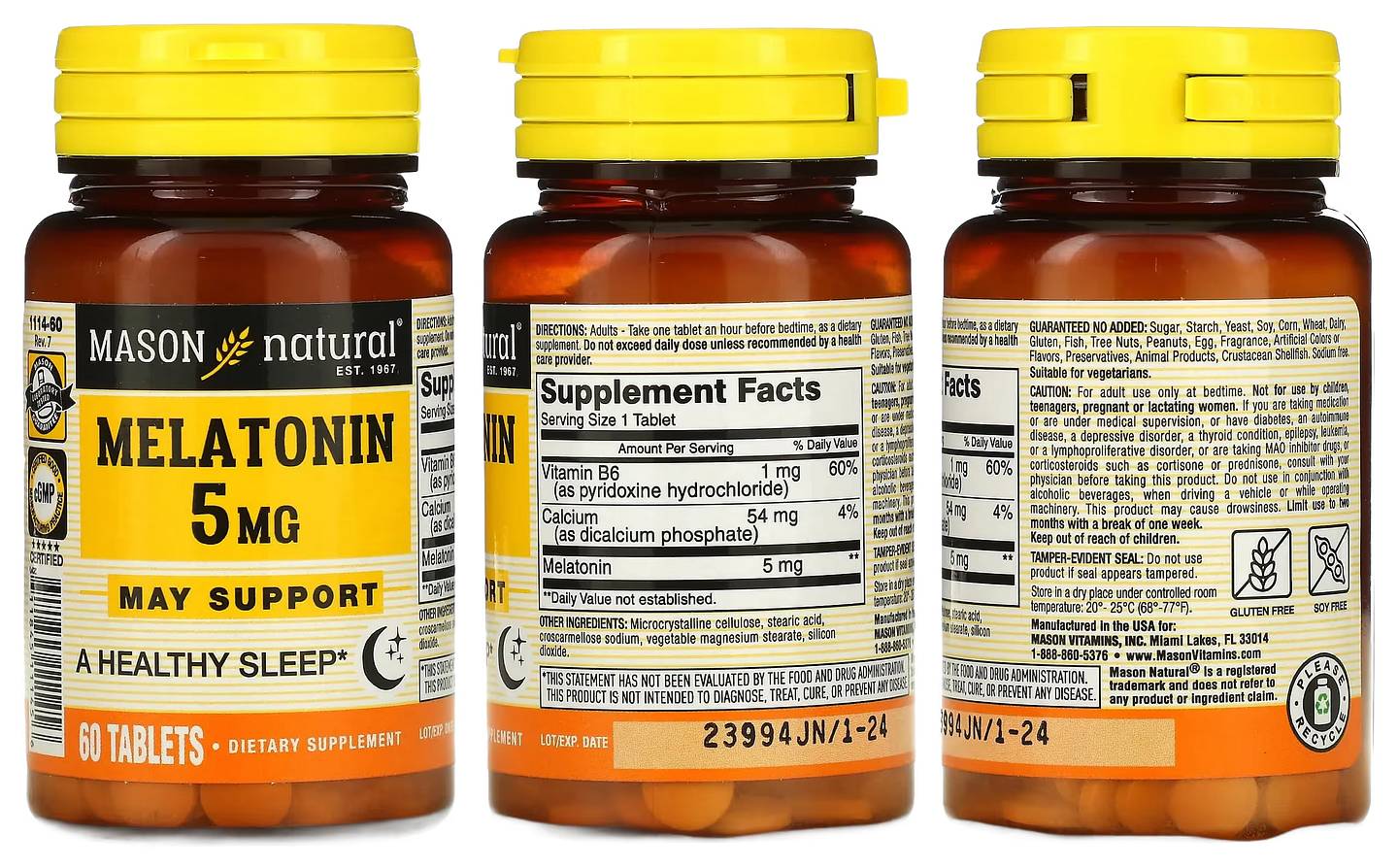 Mason Natural, Melatonin packaging