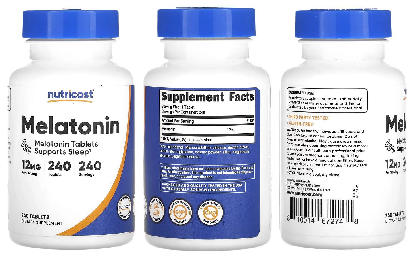 Nutricost, Melatonin packaging