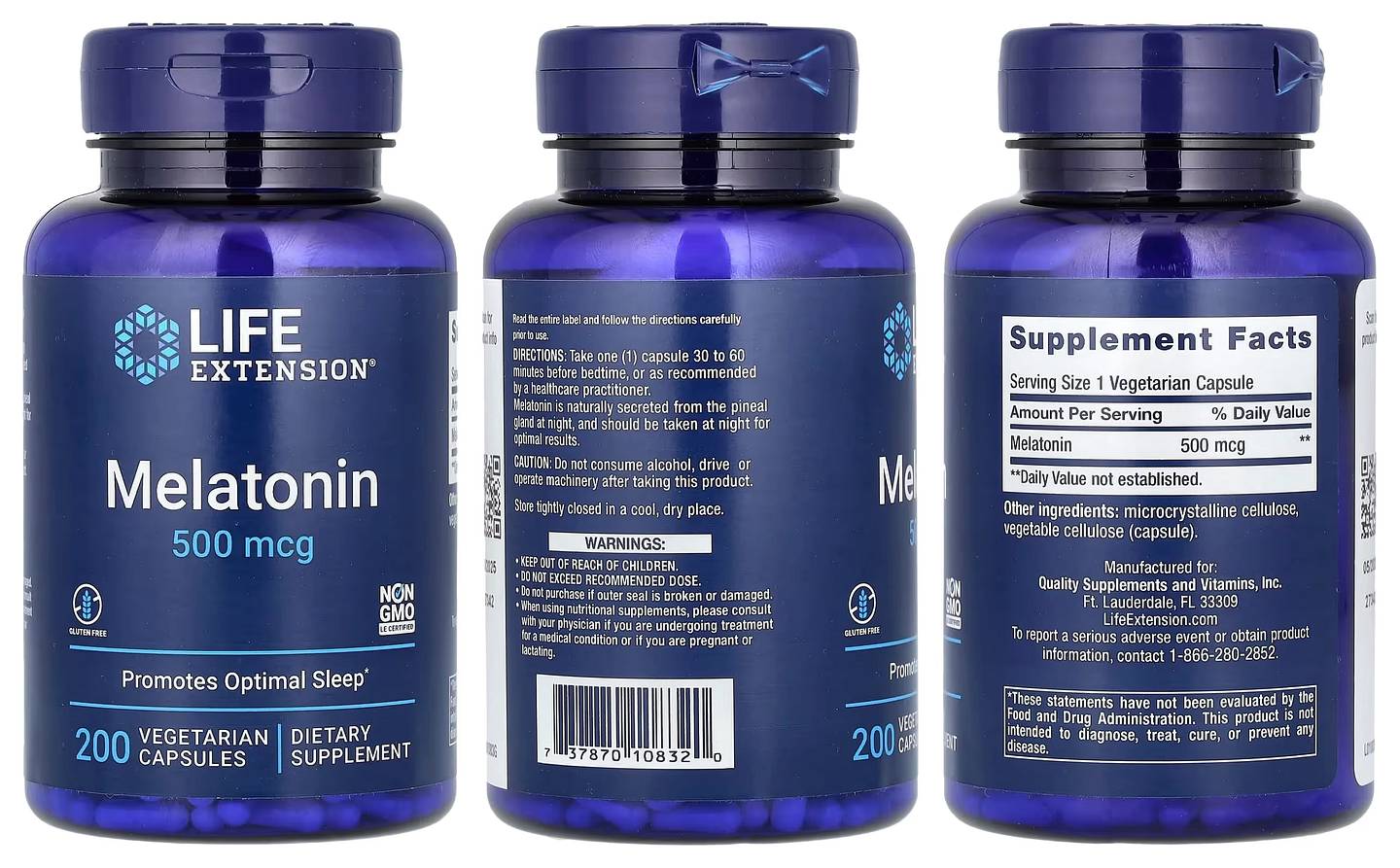 Life Extension, Melatonin packaging