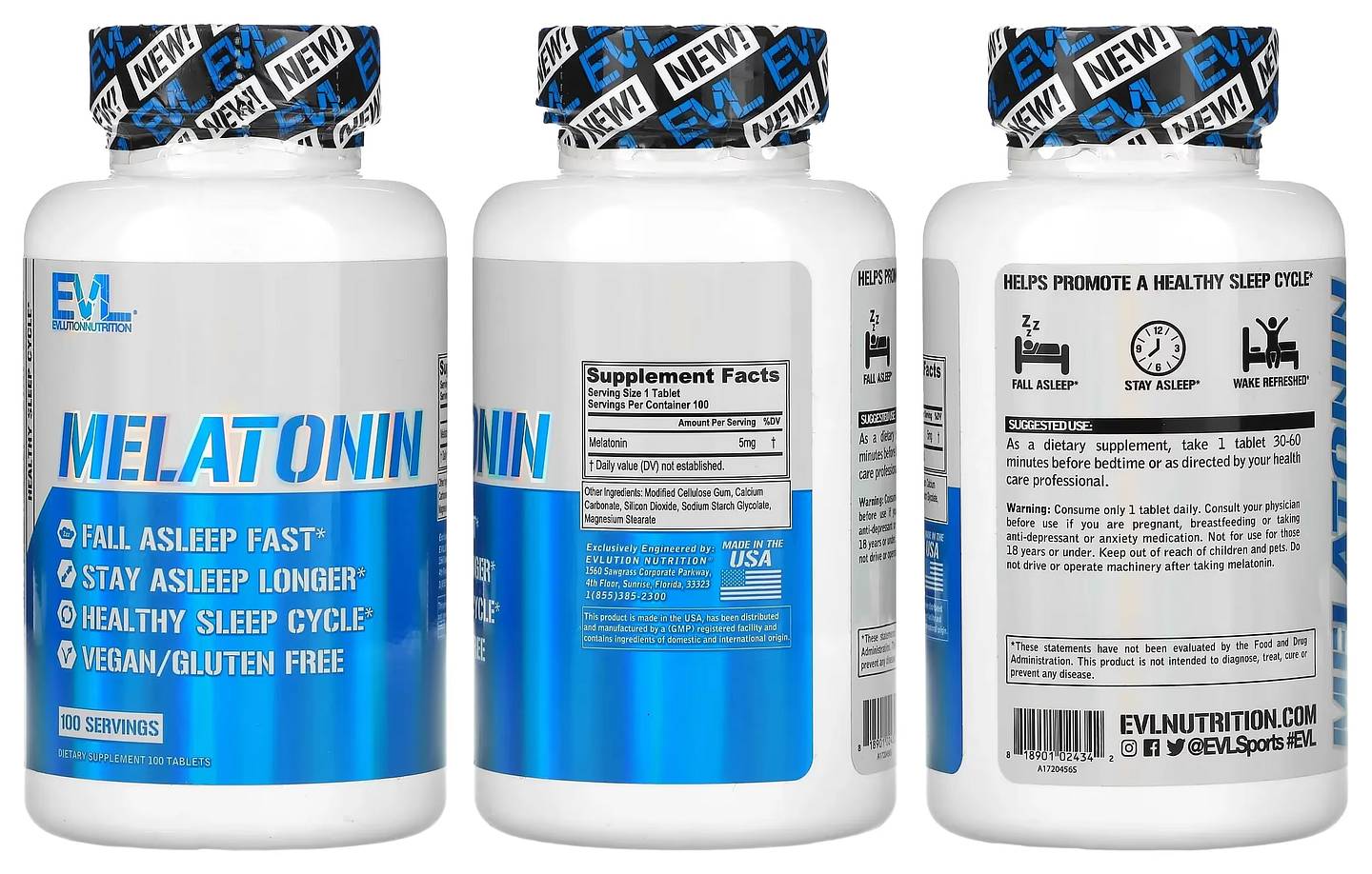 EVLution Nutrition, Melatonin packaging