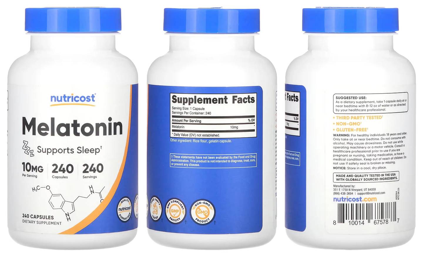 Nutricost, Melatonin packaging