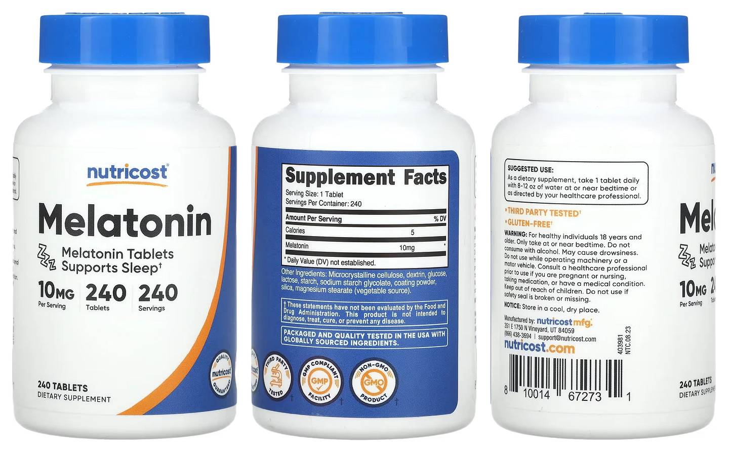 Nutricost, Melatonin packaging