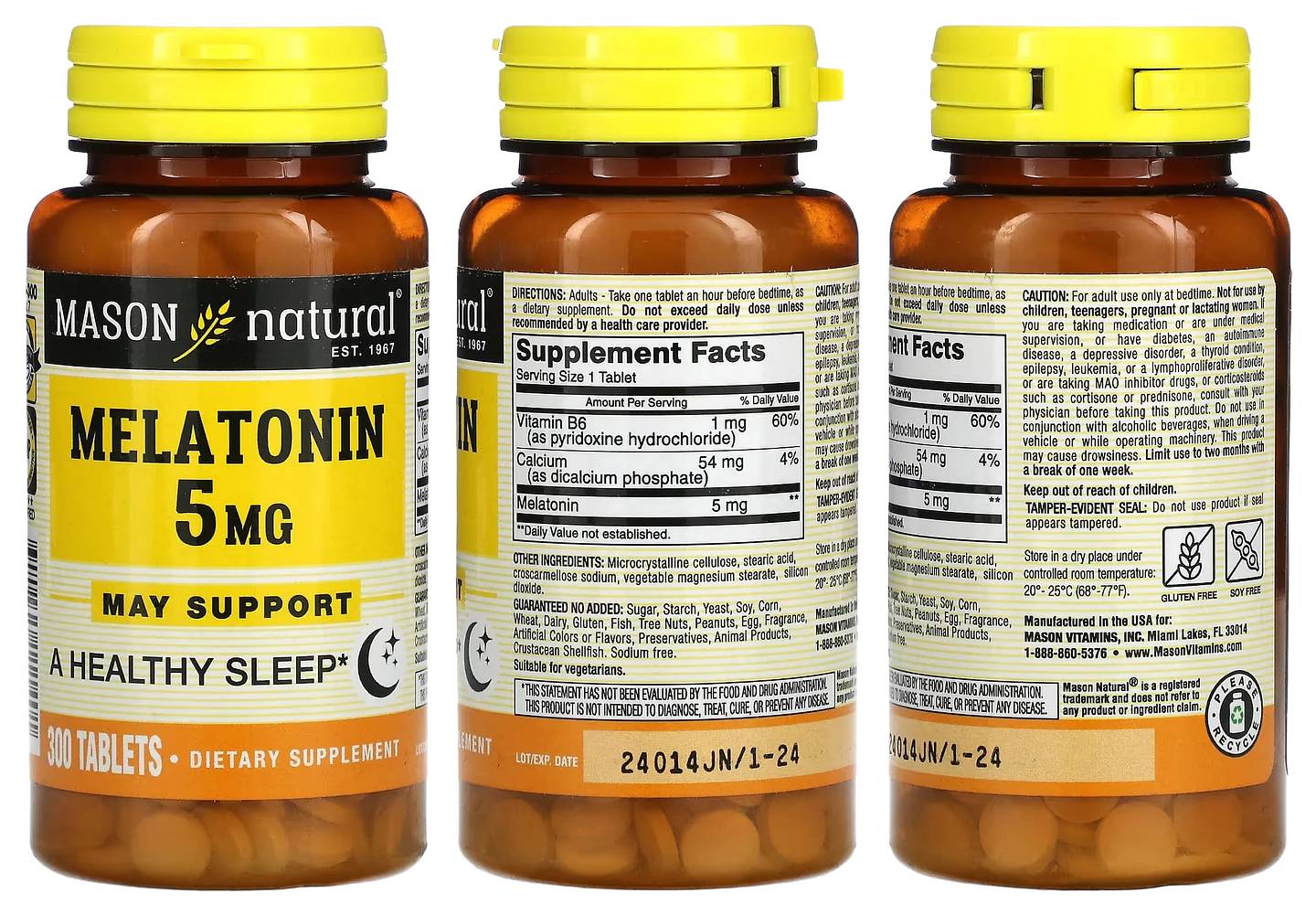 Mason Natural, Melatonin packaging