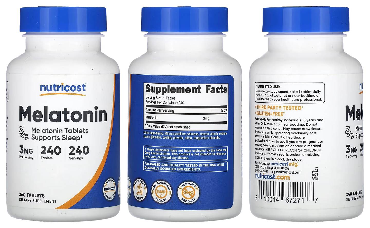 Nutricost, Melatonin packaging