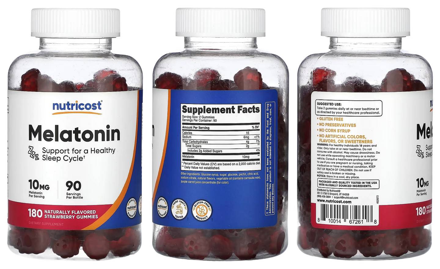 Nutricost, Melatonin packaging