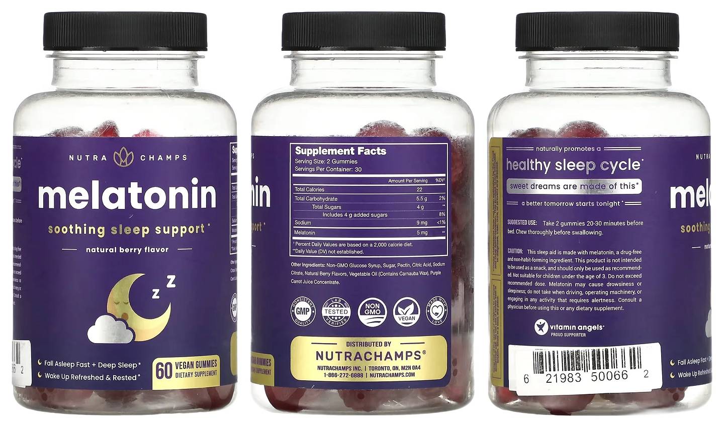 NutraChamps, Melatonin packaging