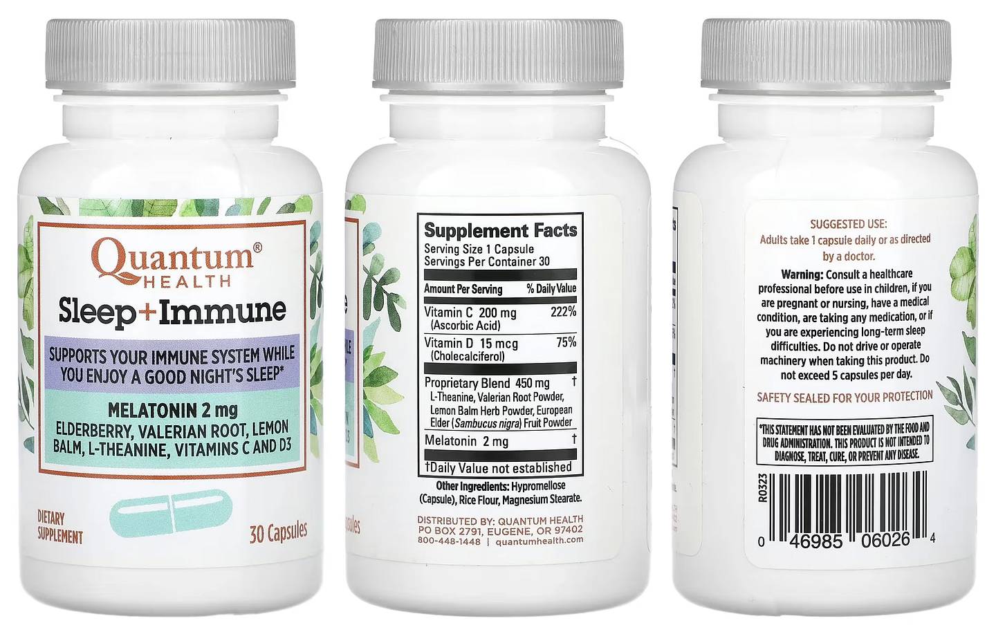 Quantum Health, Melatonin, Sleep + Immune packaging