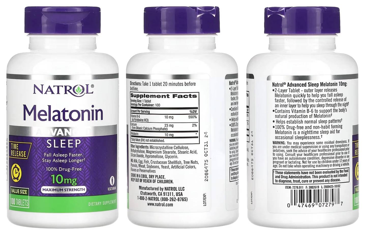 Natrol, Melatonin Sleep, Time Release packaging