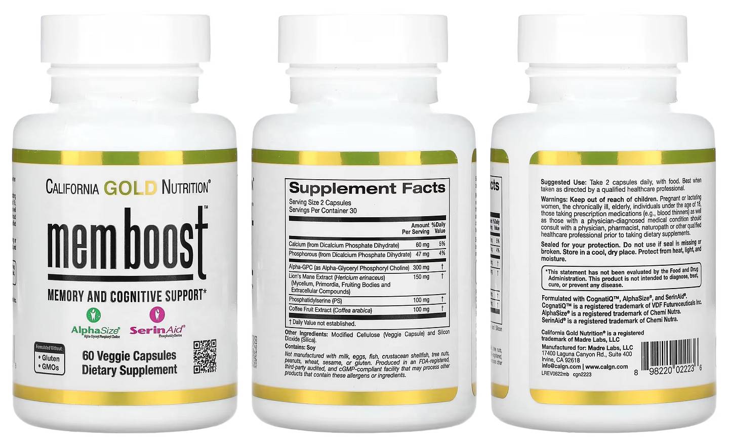 California Gold Nutrition, MEM Boost packaging