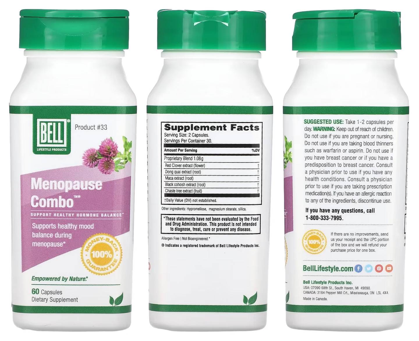 Bell Lifestyle, Menopause Combo packaging