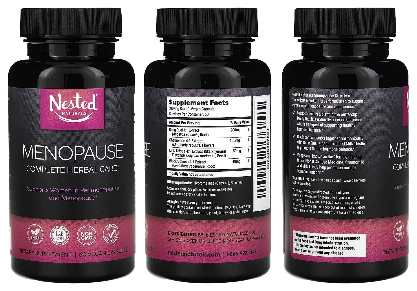 Nested Naturals, Menopause Complete Herbal Care packaging