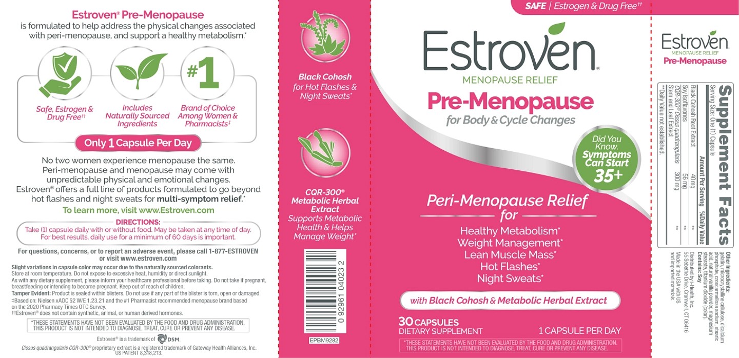 Estroven, Menopause Relief, Pre-Menopause label